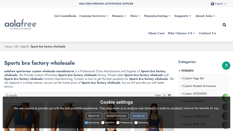 Sports bra factory wholesale