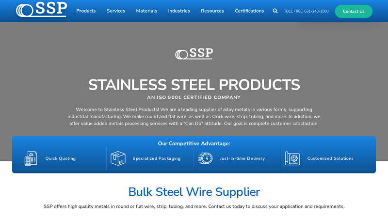 Stainless Steel Products: Industrial Wire Manufacturing