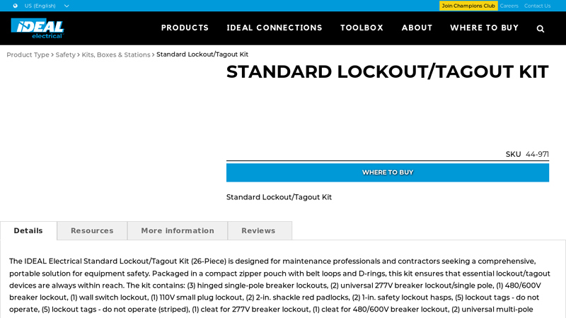 Standard Lockout/Tagout Kit