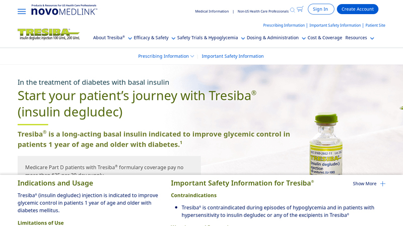 Start your patient's journey with Tresiba ® (insulin degludec)