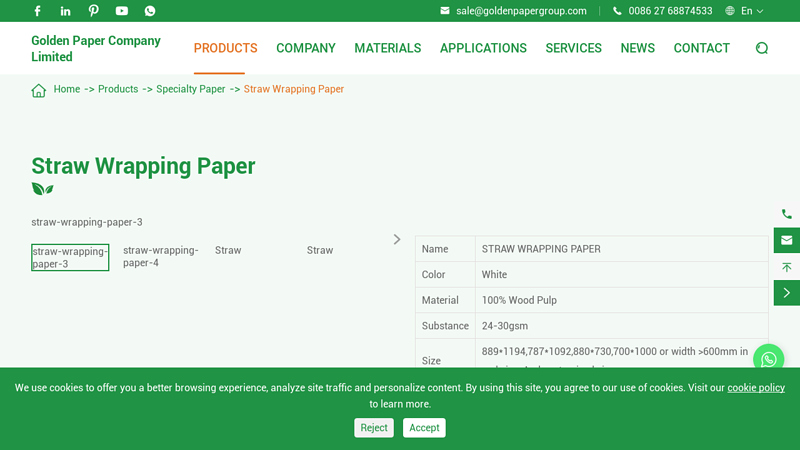 Straw Wrapping Paper Manufacturer