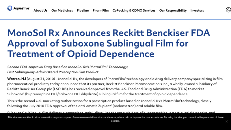 Suboxone Sublingual Film for Opioid Dependence