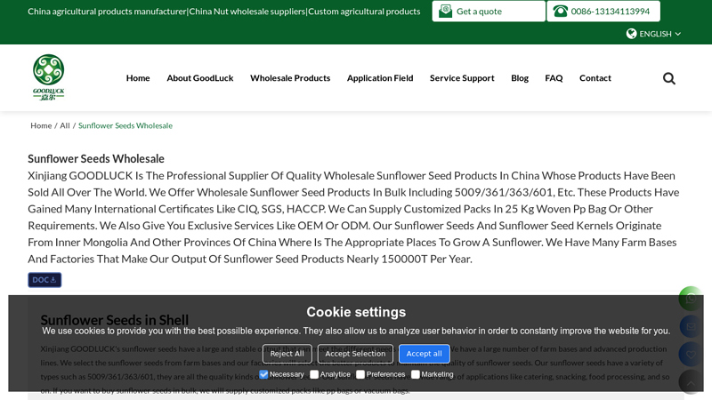 Sunflower Seeds Wholesale