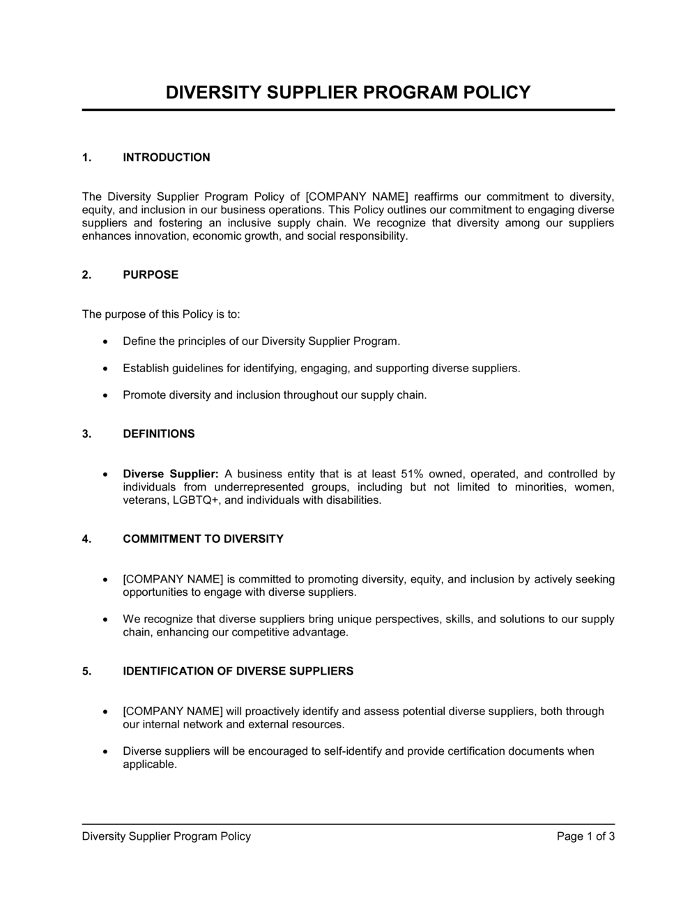 Supplier Diversity Program