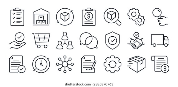 Supplier Icon Set for Businesses and Logistics