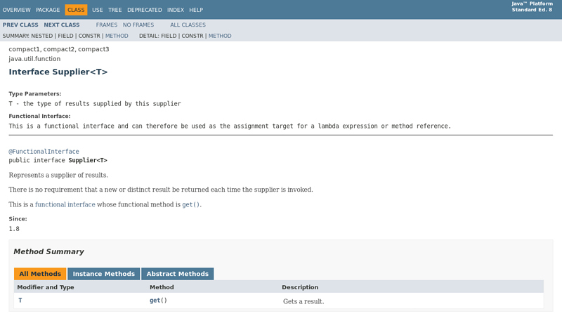 Supplier (Java Platform SE 8 )