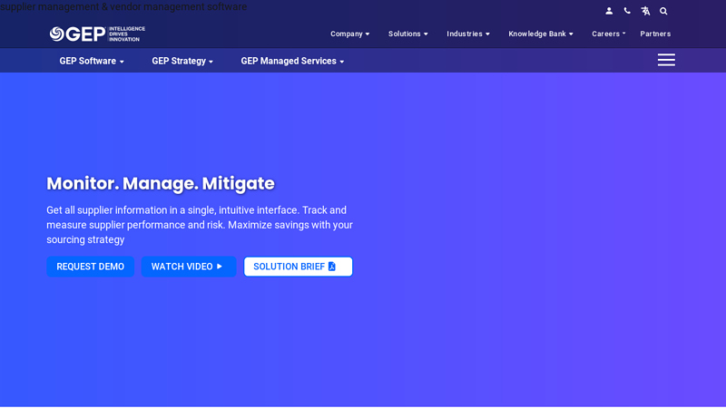 Supplier Management Software Solution Tool