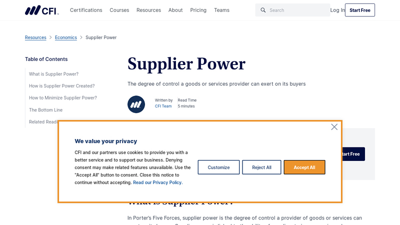Supplier Power