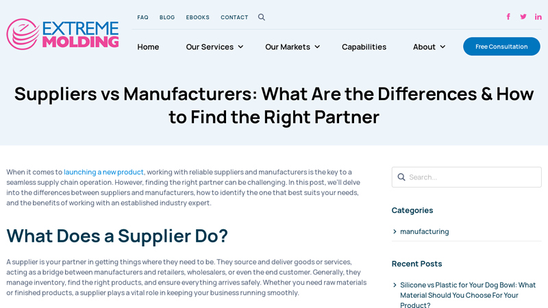 Suppliers vs Manufacturers