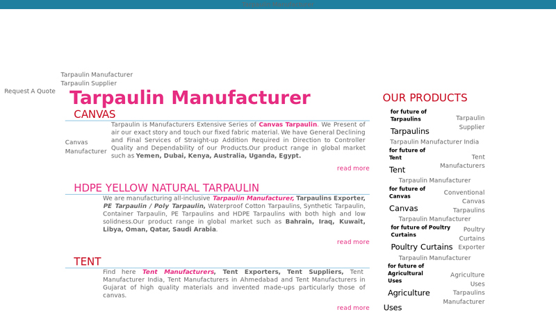 Tarpaulin Manufacturer in India