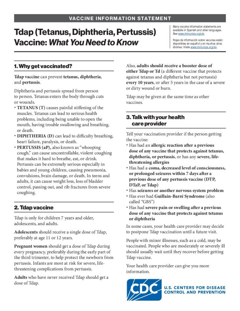 Tdap Vaccine Overview for HCPs