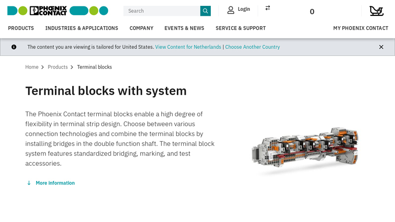 Terminal blocks with system