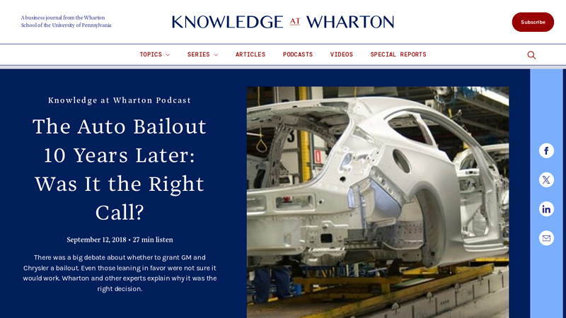 The Auto Bailout 10 Years Later