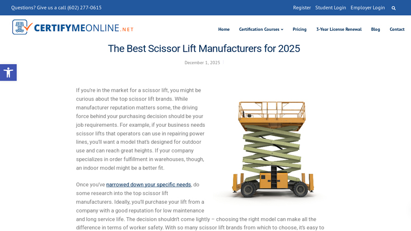 The Best Scissor Lift Manufacturers for 2025