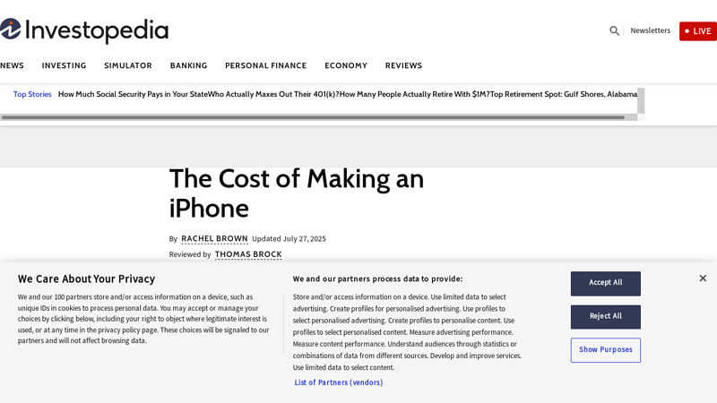 The Cost of Making an iPhone