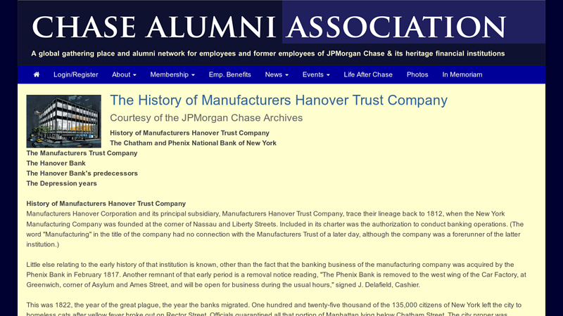 The History of Manufacturers Hanover Trust Company