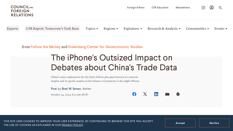 The iPhone's Outsized Impact on Debates about China's Trade Data