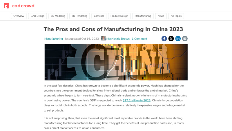 The Pros and Cons of Manufacturing in China 2023