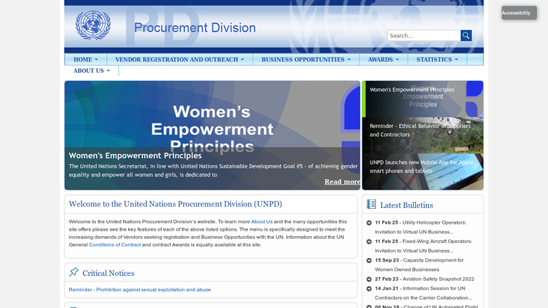to the United Nations Procurement Division (UNPD)