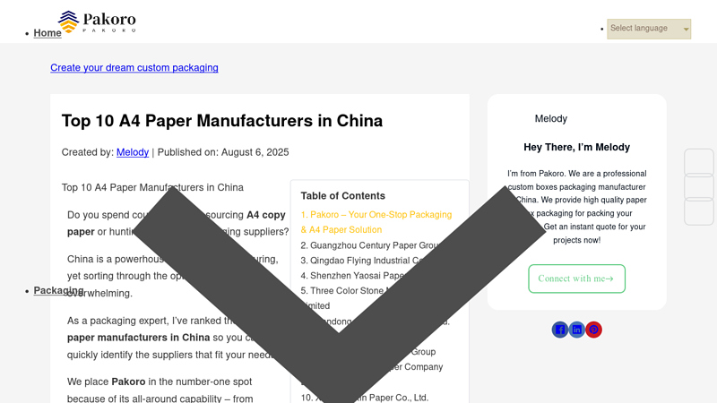 Top 10 A4 Paper Manufacturers in China
