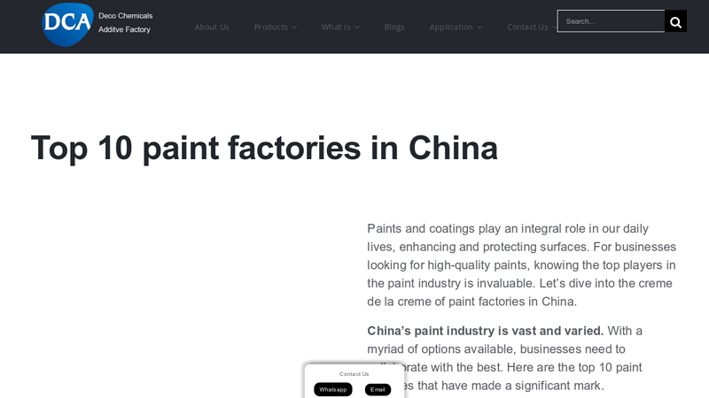 Top 10 paint factories in China