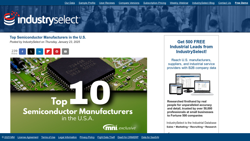 Top 10 Semiconductor Manufacturers in the U.S.