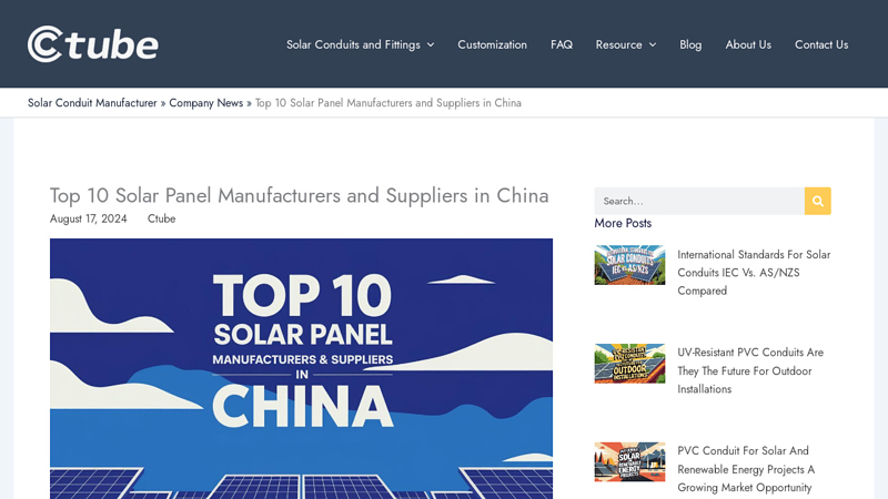 Top 10 Solar Panel Manufacturers and Suppliers in China