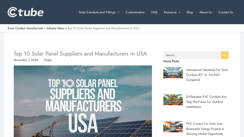 Top 10 Solar Panel Suppliers and Manufacturers in USA