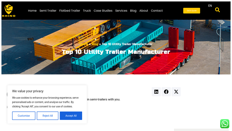 Top 10 Utility Trailer Manufacturer
