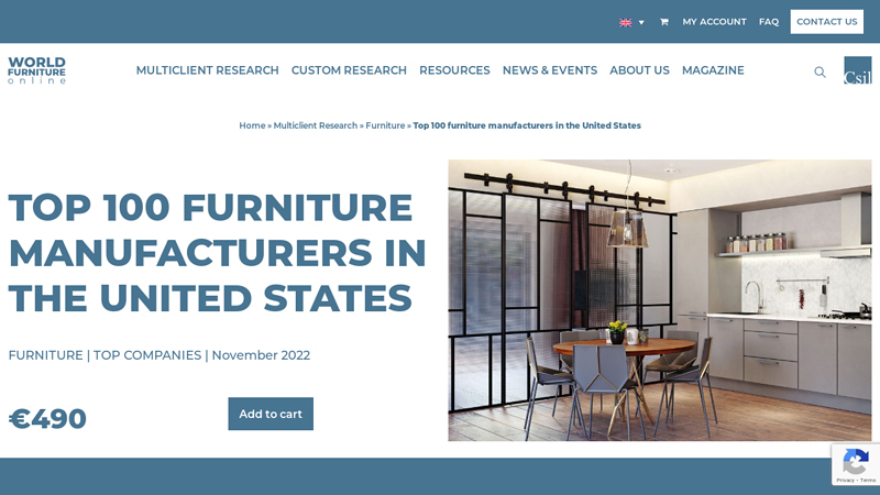 Top 100 furniture manufacturers in the United States
