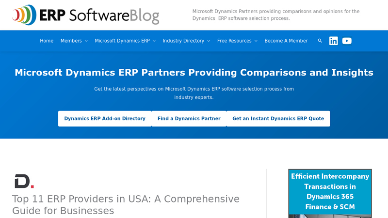 Top 11 ERP Providers in USA [2025 Edition]