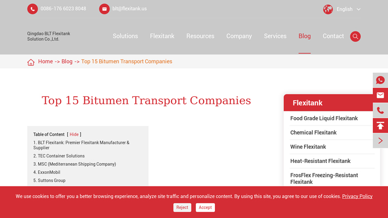 Top 15 Bitumen Transport Companies
