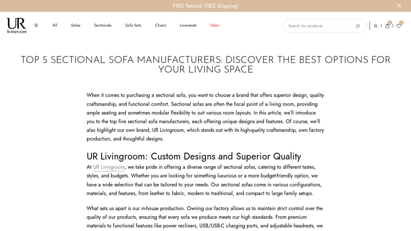 Top 5 Sectional Sofa Manufacturers