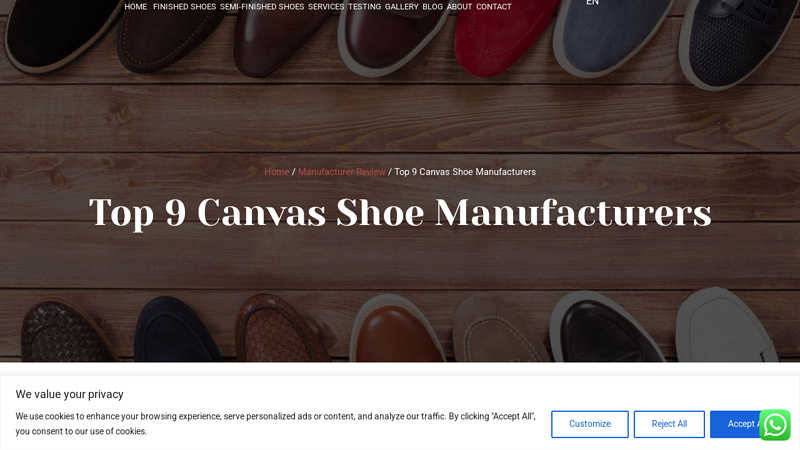 Top 9 Canvas Shoe Manufacturers