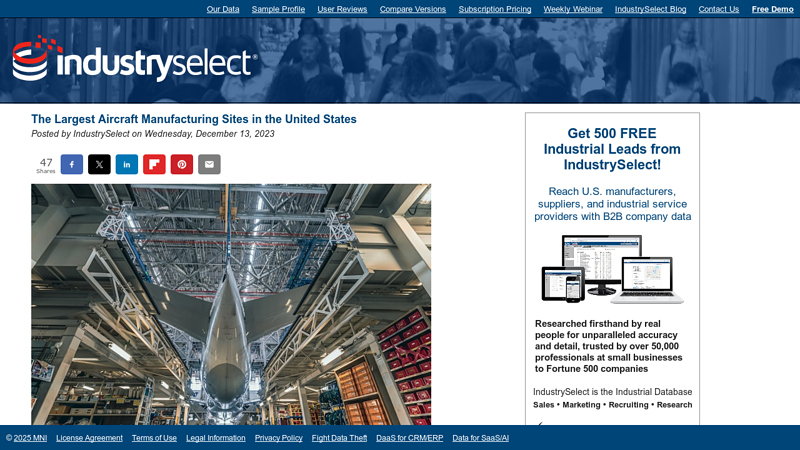 Top Aircraft Manufacturing Companies in the U.S.