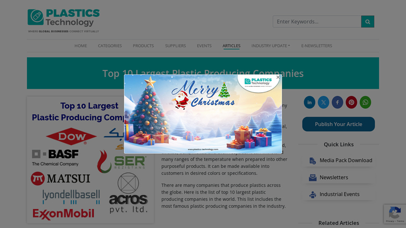 Top Global Plastic Manufacturing Companies