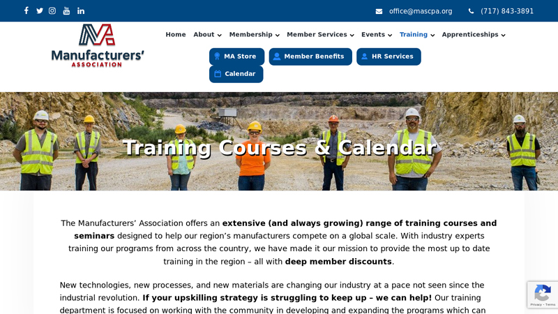 Training Courses & Calendar