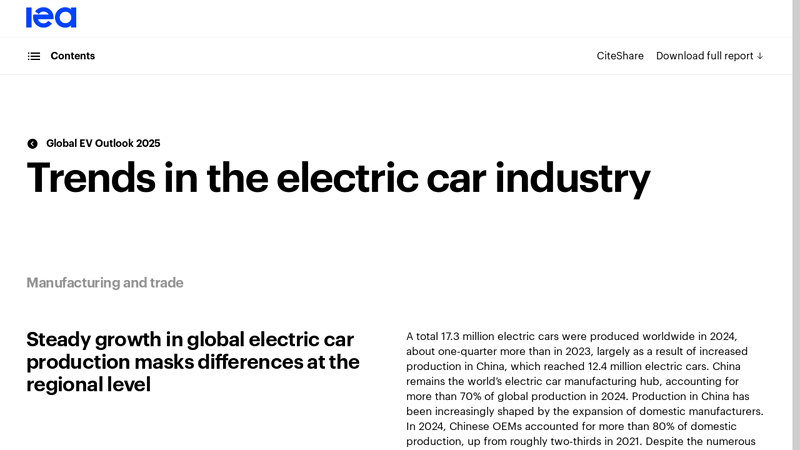 Trends in the electric car industry – Global EV Outlook 2025