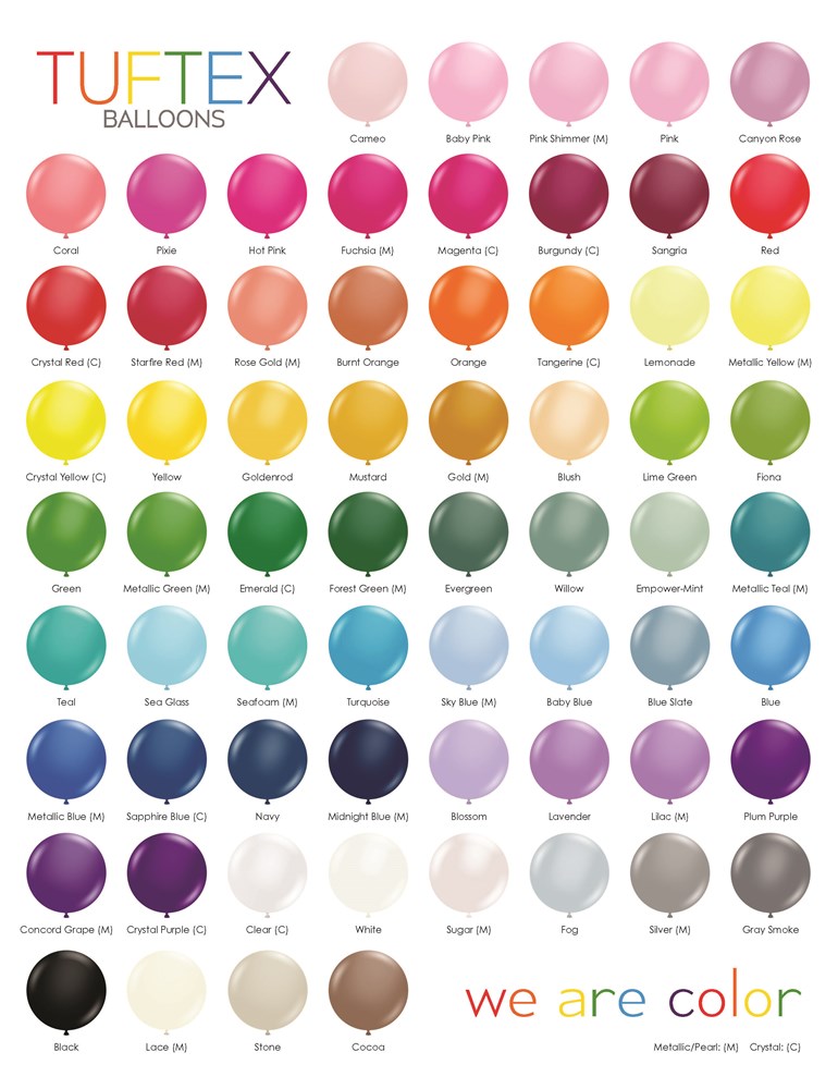 Tuftex Balloons Wholesale I Tuftex Color Chart I Toyworld
