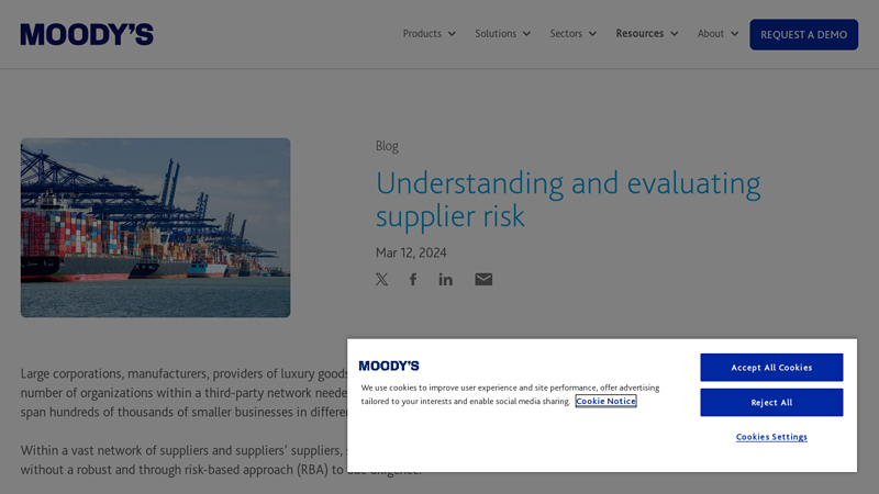 Understanding and evaluating supplier risk