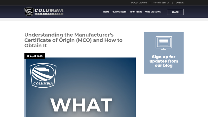 Understanding the Manufacturer's Certificate of Origin (MCO) and ...