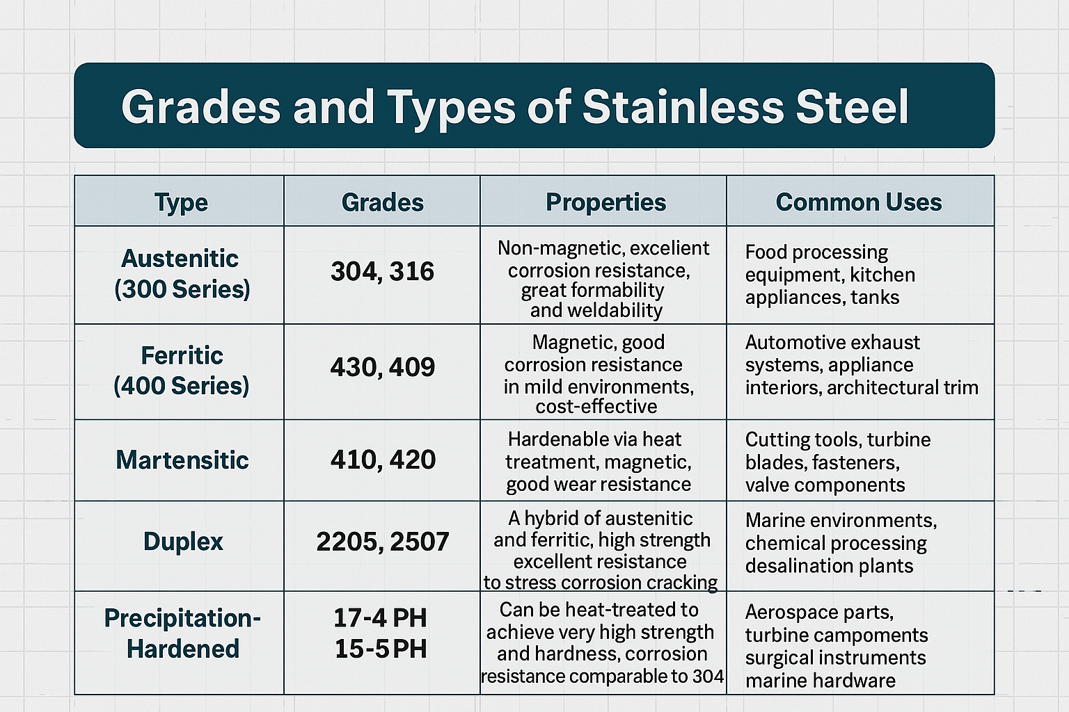 Universal Stainless Specialty Steel Grades and Forms
