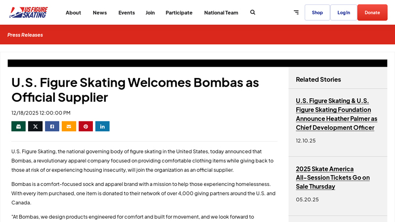 U.S. Figure Skating Welcomes Bombas as Official Supplier