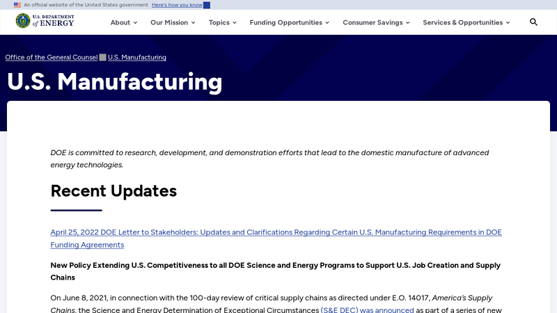 U.S. Manufacturing