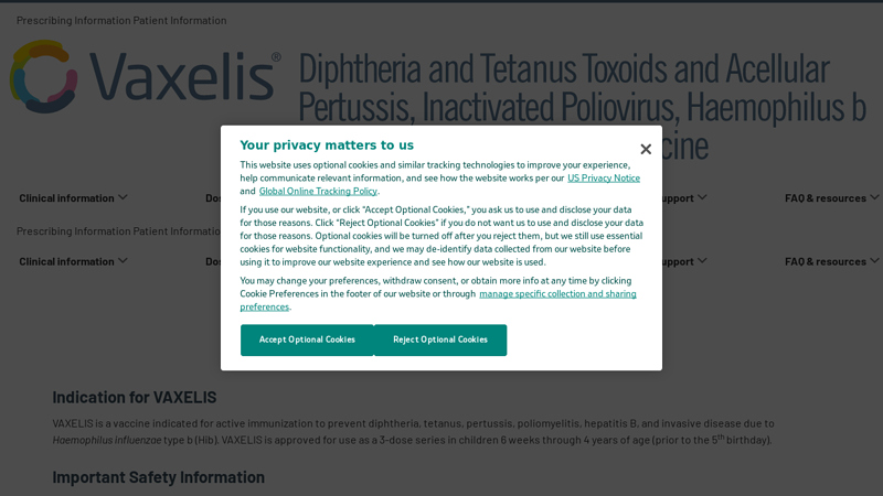 Vaccination Schedule for VAXELIS® (Diphtheria and Tetanus ...