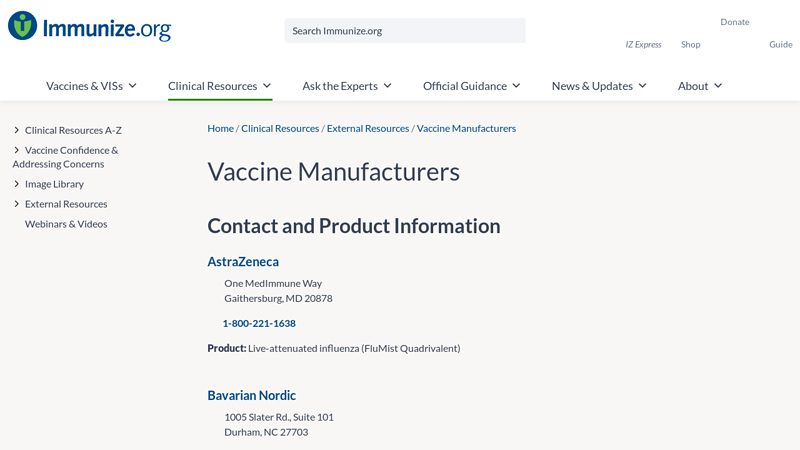 Vaccine Manufacturers