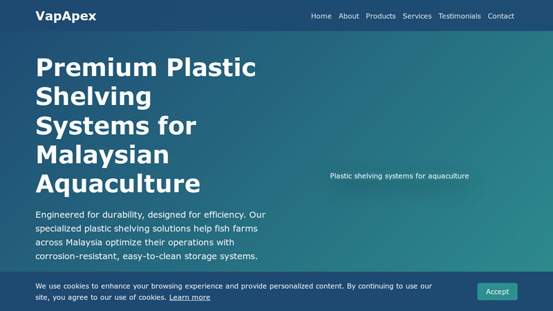 VapApex Aquaculture Shelving Solutions