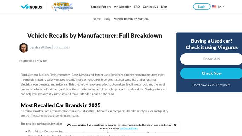 Vehicle Recalls by Manufacturer: Full Breakdown