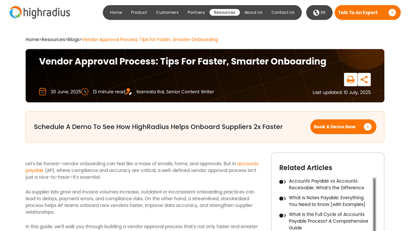 Vendor Approval Process
