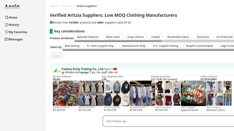 Verified Aritzia Suppliers: Low MOQ Clothing Manufacturers